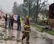 A tornado touched down in southern Louisiana injuring several people.&#60;br/&#62;&#60;br/&#62;Footage released by the Slidell Police Department shows the damage caused by the tornado on on Wednesday.&#60;br/&#62;&#60;br/&#62;The video shows multiple buildings that sustained severe damage, power lines down and emergency crews attending to the scene.&#60;br/&#62;&#60;br/&#62;The National Weather Service later confirmed that the area was hit by a category EF-1 tornado with winds anywhere from 86 mph (138 kph) to 110 miles per hour (177 kph).
