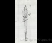 A video of a pencil sketch, of a barbarian. Drawn by Scott Snider. Uploaded 04-19-2024.