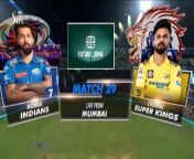 Mumbai Indians vs Chennai Super Kings match number 29 in Wan khade cricket stadium...!!CSK team captured thevictory and 02 points where Hitman Rohit Sharma century was remarkable.&#60;br/&#62;&#60;br/&#62;Kindly like my channel for more games and videos.&#60;br/&#62;&#60;br/&#62;Please follow my channel Future_2040 and share with your friend and family members.