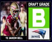 Tight End Jaheim Bell was selected by the New England Patriots in the seventh round (231st overall) of the 2024 NFL Draft, following a notable senior year at Florida State. During the 2023 season, Bell appeared in the first 13 games, making nine starts, and recorded 39 receptions for 503 yards and two touchdowns.&#60;br/&#62;&#60;br/&#62;Get in on the excitement with PrizePicks, America’s No. 1 Fantasy Sports App, where you can turn your hoops knowledge into serious cash. Download the app today and use code CLNS for a first deposit match up to &#36;100! Pick more. Pick less. It’s that Easy!