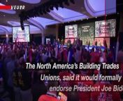The North America’s Building Trades Unions, or NABTU, said in a press release that it would formally endorse President Joe Biden and Vice President Harris at its annual national legislative conference.