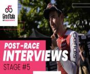 ‍♀️ The words from Benjamin Thomas and the other protagonists after the fifth stage of Giro d&#39;Italia 2024! &#60;br/&#62;&#60;br/&#62;Immerse yourself in race with our Playlist:&#60;br/&#62;✅ Strade Bianche Crédit Agricole 2024&#60;br/&#62;✅ Tirreno Adriatico Crédit Agricole 2024&#60;br/&#62;✅ Milano-Torino presented by Crédit Agricole 2024&#60;br/&#62;✅ Milano-Sanremo presented by Crédit Agricole 2024&#60;br/&#62;✅ Il Giro d’Abruzzo Crédit Agricole&#60;br/&#62;✅ Giro d’Italia&#60;br/&#62;✅ Giro Next Gen 2024&#60;br/&#62;✅ Giro d&#39;Italia Women&#60;br/&#62;✅ GranPiemonte presented by Crédit Agricole 2024&#60;br/&#62;✅ Il Lombardia presented by Crédit Agricole 2024&#60;br/&#62;&#60;br/&#62;Follow our channels to stay updated onGiro d’Italia 2024and interact with other cycling enthusiasts:&#60;br/&#62;&#60;br/&#62; Facebook: https://www.facebook.com/giroditalia&#60;br/&#62; Twitter: https://twitter.com/giroditalia&#60;br/&#62; Instagram: https://www.instagram.com/giroditalia/&#60;br/&#62;&#60;br/&#62;Enjoy the magic of the major cycling &#60;br/&#62;https://www.giroditalia.it/en/&#60;br/&#62;&#60;br/&#62;To license video content click here: https://imgvideoarchive.com/client/rcs_italian_cycling_archive
