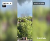 A tornado was spotted in Finleyville, Pennsylvania, on May 11. The tornado as well as strong winds and hail left a path of destruction across western Pennsylvania.