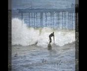 Catching the Easter surfing wave at Teignmouth from mid video
