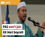 Ahmad Yahya stresses, however, that the party is against the mocking of Islam.&#60;br/&#62;&#60;br/&#62;&#60;br/&#62;Read More: &#60;br/&#62;https://www.freemalaysiatoday.com/category/nation/2024/03/31/pas-wont-join-kk-mart-boycott-movement-says-ulama-wing-chief/&#60;br/&#62;&#60;br/&#62;Laporan Lanjut: &#60;br/&#62;https://www.freemalaysiatoday.com/category/bahasa/tempatan/2024/03/30/pas-tak-sokong-gerakan-boikot-kk-mart-kata-ketua-ulama/&#60;br/&#62;&#60;br/&#62;&#60;br/&#62;Free Malaysia Today is an independent, bi-lingual news portal with a focus on Malaysian current affairs.&#60;br/&#62;&#60;br/&#62;Subscribe to our channel - http://bit.ly/2Qo08ry&#60;br/&#62;------------------------------------------------------------------------------------------------------------------------------------------------------&#60;br/&#62;Check us out at https://www.freemalaysiatoday.com&#60;br/&#62;Follow FMT on Facebook: https://bit.ly/49JJoo5&#60;br/&#62;Follow FMT on Dailymotion: https://bit.ly/2WGITHM&#60;br/&#62;Follow FMT on X: https://bit.ly/48zARSW &#60;br/&#62;Follow FMT on Instagram: https://bit.ly/48Cq76h&#60;br/&#62;Follow FMT on TikTok : https://bit.ly/3uKuQFp&#60;br/&#62;Follow FMT Berita on TikTok: https://bit.ly/48vpnQG &#60;br/&#62;Follow FMT Telegram - https://bit.ly/42VyzMX&#60;br/&#62;Follow FMT LinkedIn - https://bit.ly/42YytEb&#60;br/&#62;Follow FMT Lifestyle on Instagram: https://bit.ly/42WrsUj&#60;br/&#62;Follow FMT on WhatsApp: https://bit.ly/49GMbxW &#60;br/&#62;------------------------------------------------------------------------------------------------------------------------------------------------------&#60;br/&#62;Download FMT News App:&#60;br/&#62;Google Play – http://bit.ly/2YSuV46&#60;br/&#62;App Store – https://apple.co/2HNH7gZ&#60;br/&#62;Huawei AppGallery - https://bit.ly/2D2OpNP&#60;br/&#62;&#60;br/&#62;#FMTNews #PAS #KKMart #BoycottMovement #UlamaWingChief #AhmadYahaya
