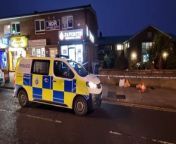 Corby, Elizabeth Street, stabbing police cordon around the scene where the victim was treated for serious injuries. &#60;br/&#62;Monday, January 10, 2022
