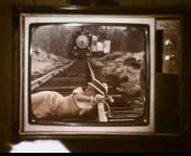 1960s Gravy Train - dog rescues lady on a train track