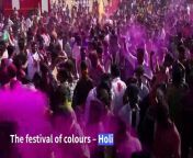 Revellers across India and Nepal smear each other with colours and water to celebrate the Hindu spring festival of colours.