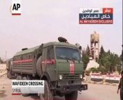 A convoy of Russian military vehicles was seen heading towards the Syrian town of Douma on Thursday.