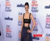 https://www.maximotv.com &#60;br/&#62;B-roll footage: Aria Mia Loberti on the blue carpet at the 39th annual Film Independent Spirit Awards on Sunday, February 25, 2024, at 1550 Pacific Coast Highway, Lot 1, North Santa Monica, California, USA. The Spirit Awards are Film Independent’s largest annual celebration, making year-round programming for filmmakers and film-loving audiences possible while amplifying the voices of independent storytellers and celebrating their diversity, originality, and uniqueness of vision. This video is only available for editorial use in all media and worldwide. To ensure compliance and proper licensing of this video, please contact us. ©MaximoTV