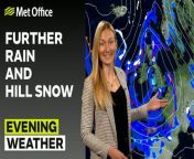 Rain clears the southeast into southern Scotland, leaving a cloudy but cold night for most. Further rain and hill snow, heavy in places, will arrive across southern England early Saturday morning. The rain will move further northwards during the day, leaving some drier spells further south with a chance of some heavy showers. - This is the Met Office UK Weather forecast for the evening of 01/03/24. Bringing you today’s weather forecast is Annie Shuttleworth.
