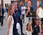 Geri Halliwell has been pictured in Bahrain for the first time, after jetting over from the UK to join her under-fire husband Christian Horner in the wake of the Red Bull chief&#39;s ongoing leaked text message scandal. &#60;br/&#62;&#60;br/&#62;Red Bull confirmed on Saturday, that Halliwell will be on the grid during the Bahrain Grand Prix in a show of solidarity with Horner, after a tranche of WhatsApp messages and photographs he allegedly, sent to a female employee were leaked.&#60;br/&#62;&#60;br/&#62;Horner, who cut a lonely figure as he emerged at the Bahrain International Circuit on Saturday morning, was cleared of &#39;coercive behavior towards a female colleague&#39; by Red Bull ahead of the 2024 season curtain-raiser. Red Bull launched an internal investigation into the allegations on February 5.&#60;br/&#62;&#60;br/&#62;The flirtatious messages allegedly exchanged between Horner and the female complainant were leaked to 149 F1 figures, while Halliwell was on the flight to see her husband ahead of this weekend&#39;s Bahrain Grand Prix.&#60;br/&#62;&#60;br/&#62;Halliwell, who married the Red Bull team principal in 2015, reportedly went &#39;into meltdown&#39; when she touched down in the Gulf state on a private jet on Thursday and discovered, the bombshell messages had been plastered all over social media. &#60;br/&#62;