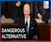 Biden warns against Trump&#60;br/&#62;&#60;br/&#62;In his State of the Union address, US President Joe Biden urges voters to reject resentment and warns against GOP front-runner Donald Trump as a dangerous alternative. Biden highlighted the importance of freedom and democracy, criticizing his predecessor for not supporting American allies and embracing antidemocratic ideas.&#60;br/&#62;&#60;br/&#62;Photos by AP&#60;br/&#62;&#60;br/&#62;Subscribe to The Manila Times Channel - https://tmt.ph/YTSubscribe &#60;br/&#62;Visit our website at https://www.manilatimes.net &#60;br/&#62; &#60;br/&#62;Follow us: &#60;br/&#62;Facebook - https://tmt.ph/facebook &#60;br/&#62;Instagram - https://tmt.ph/instagram &#60;br/&#62;Twitter - https://tmt.ph/twitter &#60;br/&#62;DailyMotion - https://tmt.ph/dailymotion &#60;br/&#62; &#60;br/&#62;Subscribe to our Digital Edition - https://tmt.ph/digital &#60;br/&#62; &#60;br/&#62;Check out our Podcasts: &#60;br/&#62;Spotify - https://tmt.ph/spotify &#60;br/&#62;Apple Podcasts - https://tmt.ph/applepodcasts &#60;br/&#62;Amazon Music - https://tmt.ph/amazonmusic &#60;br/&#62;Deezer: https://tmt.ph/deezer &#60;br/&#62;Tune In: https://tmt.ph/tunein&#60;br/&#62; &#60;br/&#62;#TheManilaTimes &#60;br/&#62;#worldnews&#60;br/&#62;#biden&#60;br/&#62;#trump