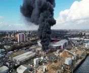 A football match in the Championship has been postponed after a fire broke out near St Mary&#39;s Stadium in Southampton. Hampshire and Isle of Wight Fire and Rescue Service said crews were called to the fire affecting three industrial units. Report by Brooksl. Like us on Facebook at http://www.facebook.com/itn and follow us on Twitter at http://twitter.com/itn