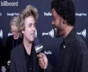 Billie Joe Armstrong of Green Day chatted with Billboard’s Tetris Kelly on the red carpet of the 2024 GLAAD Media Awards.