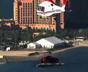 The presentation of the Aston Martin Vanquis Centenary Edition on the top of the seven stars hotel Burj Al Arab