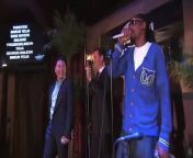 Psy, Snoop and Jimmy surprise patrons at a karaoke bar and sing for them.