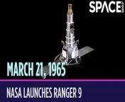 On March 21, 1965, NASA launched the Ranger 9 spacecraft on a mission to crash into a lunar crater. &#60;br/&#62;&#60;br/&#62;Ranger 9 was the last flight of NASA&#39;s Ranger Program. The spacecraft would study the crater Alphonsus by crashing directly into it and taking pictures along the way. After launching on an Atlas-Agena rocket, Ranger 9 spent nearly three days making its way over to the moon. During the last 20 minutes of its flight, it took around 6,000 high-quality images of the moon. It then plowed into the Alphonsus crater at a speed of nearly 9,000 miles per hour. Images and videos from Ranger 9&#39;s descent were broadcast on live television to millions of viewers in the United States.