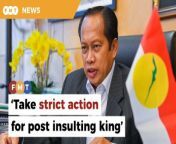 Johor Umno deputy chief Ahmad Maslan says immediate action against the individual involved will deter others when it comes to 3R issues.&#60;br/&#62;&#60;br/&#62;Read More: https://www.freemalaysiatoday.com/category/nation/2024/04/14/take-stern-action-over-post-insulting-king-says-umno-leader/&#60;br/&#62;&#60;br/&#62;Laporan Lanjut: https://www.freemalaysiatoday.com/category/bahasa/tempatan/2024/04/14/ahli-pas-didakwa-hina-sultan-dan-agong-perlu-kena-tindakan-tegas/&#60;br/&#62;&#60;br/&#62;Free Malaysia Today is an independent, bi-lingual news portal with a focus on Malaysian current affairs.&#60;br/&#62;&#60;br/&#62;Subscribe to our channel - http://bit.ly/2Qo08ry&#60;br/&#62;------------------------------------------------------------------------------------------------------------------------------------------------------&#60;br/&#62;Check us out at https://www.freemalaysiatoday.com&#60;br/&#62;Follow FMT on Facebook: https://bit.ly/49JJoo5&#60;br/&#62;Follow FMT on Dailymotion: https://bit.ly/2WGITHM&#60;br/&#62;Follow FMT on X: https://bit.ly/48zARSW &#60;br/&#62;Follow FMT on Instagram: https://bit.ly/48Cq76h&#60;br/&#62;Follow FMT on TikTok : https://bit.ly/3uKuQFp&#60;br/&#62;Follow FMT Berita on TikTok: https://bit.ly/48vpnQG &#60;br/&#62;Follow FMT Telegram - https://bit.ly/42VyzMX&#60;br/&#62;Follow FMT LinkedIn - https://bit.ly/42YytEb&#60;br/&#62;Follow FMT Lifestyle on Instagram: https://bit.ly/42WrsUj&#60;br/&#62;Follow FMT on WhatsApp: https://bit.ly/49GMbxW &#60;br/&#62;------------------------------------------------------------------------------------------------------------------------------------------------------&#60;br/&#62;Download FMT News App:&#60;br/&#62;Google Play – http://bit.ly/2YSuV46&#60;br/&#62;App Store – https://apple.co/2HNH7gZ&#60;br/&#62;Huawei AppGallery - https://bit.ly/2D2OpNP&#60;br/&#62;&#60;br/&#62;#FMTNews #AhmadMaslan #HezryYasin #Action #Royalty #3R