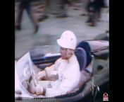 Stirling Moss drive with BBC TV Camera strapped to car, &#60;br/&#62;Brands Hatch, Kent 26 JULY 1960.