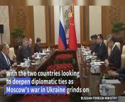 Russia&#39;s Foreign Minister Sergei Lavrov holds talks with his Chinese counterpart Wang Yi, with both sides committing to strengthen cooperation as Moscow&#39;s international isolation grows over its war in Ukraine. Russia and China have in recent years ramped up diplomatic ties, finding common ground in their confrontations with the West and the United States in particular.