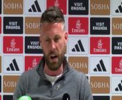 Luton Town boss Rob Edwards reacts to tonights 2-0 defeat from Arsenal and how proud of his squad he is, the football they played and performance they displayed against top of the league Arsenal&#60;br/&#62;&#60;br/&#62;Emirates Stadium, London, UK