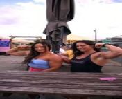 Watch Two Ladies Flexing Arm Muscles_Public Event from tina flex com xxx