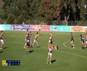 Golden Square's Jayden Burke takes a great mark and goals v Eaglehawk from indian aunty in mark
