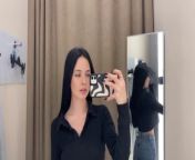 Exploring Transparent Clothes with Karina .&#60;br/&#62;This see through try-on haul video featuring two stunning transparent tops in a dressing room &#60;br/&#62;&#60;br/&#62;More exclusive content: https://clk.asia/MZkms2s