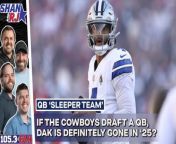 NFL insider Adam Schefter recently said the Cowboys could be a &#39;sleeper team&#39; to draft a quarterback. This sparked an extended discussion about Dak&#39;s future &amp; Cowboys draft plans. IF the Cowboys draft a QB, is Dak for sure gone? Or does their &#39;mutual understanding&#39; mean he&#39;ll get paid in 2025?