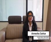 In this video, Annesha Sarkar, Batch 2022-24, Globsyn Business School shares her experience of studying at the B-School – how the sessions were made interesting and engaging by the faculty, her takeaway from the alumni interactions, and the industry exposure she got from the Alumni Connect and Corporate Connect sessions. She also spoke about her participation in various Beyond Education events and how these experiences enabled her to become a more compassionate human being.&#60;br/&#62;&#60;br/&#62;Watch the video to know how studying at GBS helped make Annesha&#39;s dream come true and get placed at PepsiCo – a global F&amp;B giant.
