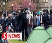 More than 100 pro-Palestinian protesters were arrested on Thursday (April 18) on the campus of Columbia University after its president authorised New York police to clear an encampment set up by students demonstrating against Israel&#39;s actions in Gaza.&#60;br/&#62;&#60;br/&#62;WATCH MORE: https://thestartv.com/c/news&#60;br/&#62;SUBSCRIBE: https://cutt.ly/TheStar&#60;br/&#62;LIKE: https://fb.com/TheStarOnline