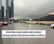 Heavy rain in Dubai has led to flooding from girl ride hourse heavy