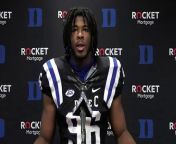 Duke beat Charlotte, thanks in part to a big day from Chris Rumph, who had three sacks. He discusses the win, his day, and the contributions from the other units.