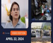 Here are today’s headlines – the latest news in the Philippines and around the world:&#60;br/&#62;- Sara Duterte to Liza Marcos: Your feelings have nothing to do with my duties as VP&#60;br/&#62;- Iloilo, Bacolod mayors take sides, back First Lady amid rift with Sara Duterte&#60;br/&#62;- Iloilo declares state of calamity amid drought&#60;br/&#62;- Philippines thanks G7&#39;s support in rejecting China&#39;s &#39;baseless, expansive claims&#39; in disputed sea&#60;br/&#62;- Fire in NAIA Terminal 3 parking lot burns 19 vehicles&#60;br/&#62;- History for PH rowing as Joanie Delgaco qualifies for Paris Olympics&#60;br/&#62;&#60;br/&#62;https://www.rappler.com/video/daily-wrap/april-22-2024/&#60;br/&#62;