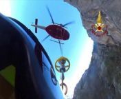 Climbers stranded on Italy&#39;s Parete Caporal airlifted to safety by rescuersSource Vigili del Fuoco