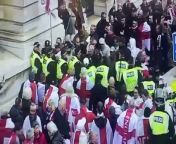 Six people have been arrested as a St George’s Day event was held in Whitehall. Videos posted on social media show disorder breaking out and people being detained by officers at the event, which was attended by Tommy Robinson, who was one of the speakers.