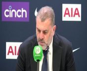 Tottenham boss Ange Postecoglou reacts to a disappointing North London Derby 3-2loss for Spurs against Arsenal&#60;br/&#62;&#60;br/&#62;Tottenham Hotspurs Stadium, London, UK