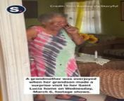 A grandmother was overjoyed when her grandson made a surprise visit to her Saint Lucia home on Wednesday, March 6, footage shows.