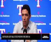 Texas Rangers General Manager and President of Baseball Operations Jon Daniels explains the timeline behind Joey Gallo&#39;s positive test for COVID-19.