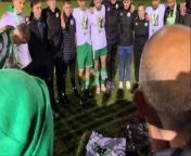 The emotional moment Chichester City&#39;s players paid tribute to much-missed assistant manager Graeme Gee after winning their Isthmian League promotion play-off