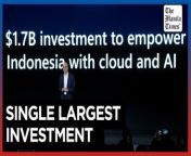 Microsoft will pour &#36;1.7 billion in AI and cloud infrastructure in Indonesia&#60;br/&#62;&#60;br/&#62;Microsoft will invest &#36;1.7 billion over the next four years in new cloud and artificial intelligence infrastructure in Indonesia — the single largest investment in Microsoft’s 29-year history in the country — Microsoft CEO Satya Nadella said Tuesday, April 30,2024. Microsoft runs one of the world’s largest cloud computing operations and has taken a significant step into artificial intelligence by incorporating an AI chatbot into its search engine, Bing. Its earnings report Thursday said profit rose 20 percent for the January-March quarter as it tries to position itself as a leader in applying artificial intelligence technology to make workplaces more productive. &#60;br/&#62;&#60;br/&#62;Photos by AP&#60;br/&#62;&#60;br/&#62;Subscribe to The Manila Times Channel - https://tmt.ph/YTSubscribe &#60;br/&#62;Visit our website at https://www.manilatimes.net &#60;br/&#62; &#60;br/&#62;Follow us: &#60;br/&#62;Facebook - https://tmt.ph/facebook &#60;br/&#62;Instagram - https://tmt.ph/instagram &#60;br/&#62;Twitter - https://tmt.ph/twitter &#60;br/&#62;DailyMotion - https://tmt.ph/dailymotion &#60;br/&#62; &#60;br/&#62;Subscribe to our Digital Edition - https://tmt.ph/digital &#60;br/&#62; &#60;br/&#62;Check out our Podcasts: &#60;br/&#62;Spotify - https://tmt.ph/spotify &#60;br/&#62;Apple Podcasts - https://tmt.ph/applepodcasts &#60;br/&#62;Amazon Music - https://tmt.ph/amazonmusic &#60;br/&#62;Deezer: https://tmt.ph/deezer &#60;br/&#62;Tune In: https://tmt.ph/tunein&#60;br/&#62; &#60;br/&#62;#TheManilaTimes &#60;br/&#62;#worldnews &#60;br/&#62;#microsoft &#60;br/&#62;#artificialintelligence