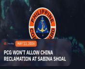 The Philippine Coast Guard says it is committed to sustaining a presence in a disputed area of the South China Sea to ensure China does not carry out reclamation activities at the Sabina Shoal.&#60;br/&#62;&#60;br/&#62;Full story: https://www.rappler.com/philippines/coast-guard-will-not-allow-china-reclamation-escoda-sabina-shoal/
