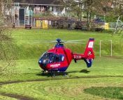 The Devon Air Ambulance leaving Crediton after attending a medical incident on March 28, video Alan Quick IMG_8957.MOV